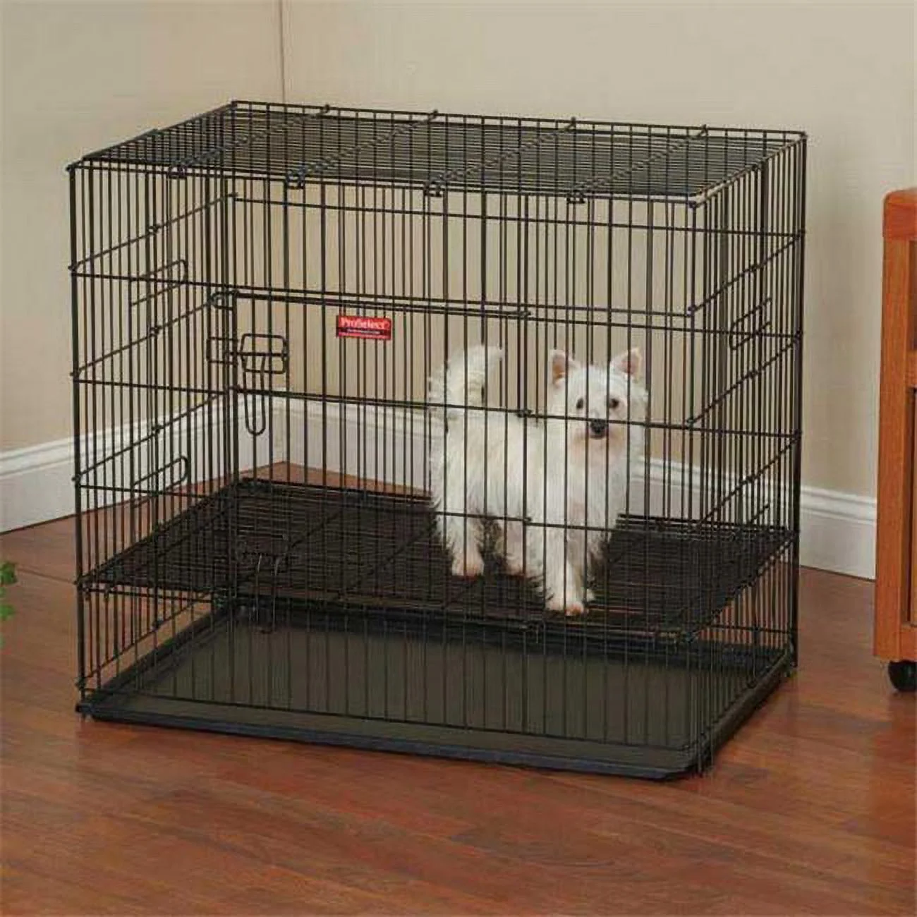 Proselect ZW064 42 17 ProSelect Puppy Playpen with Plastic Pan Lrg Black S