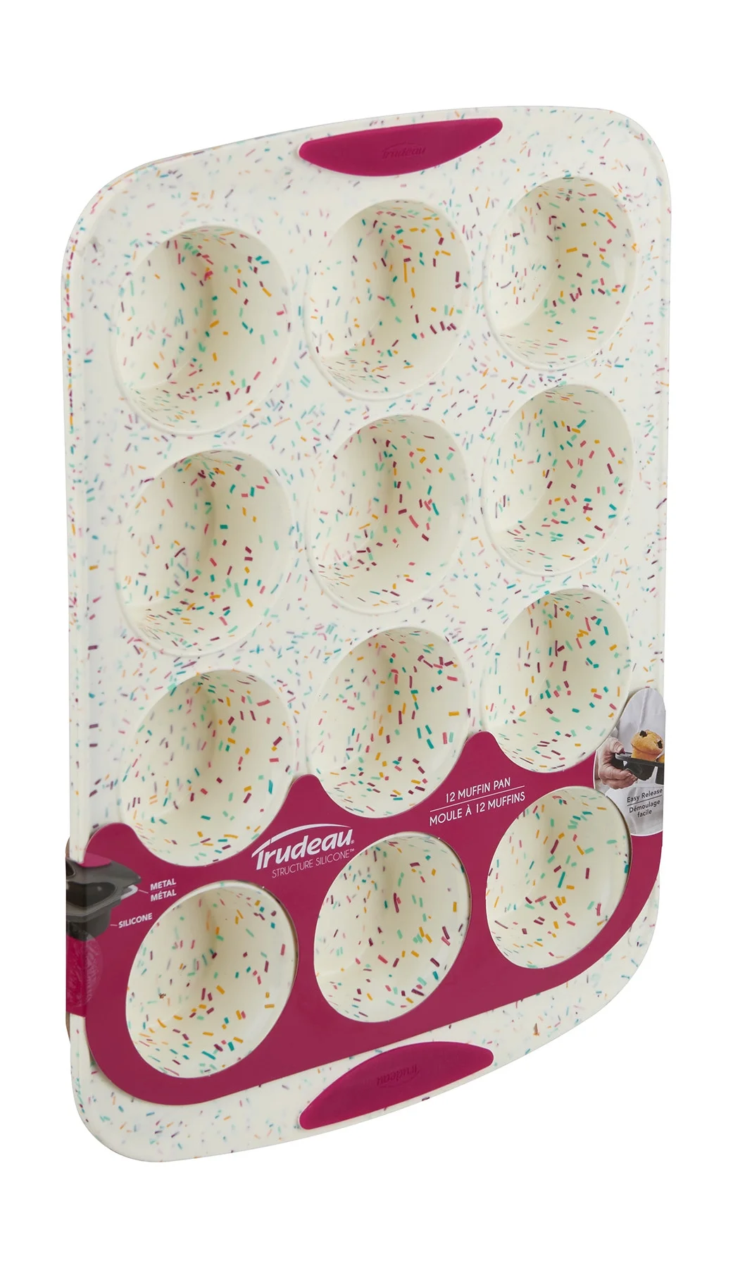 Trudeau White Confetti 12-Count Muffin Pan