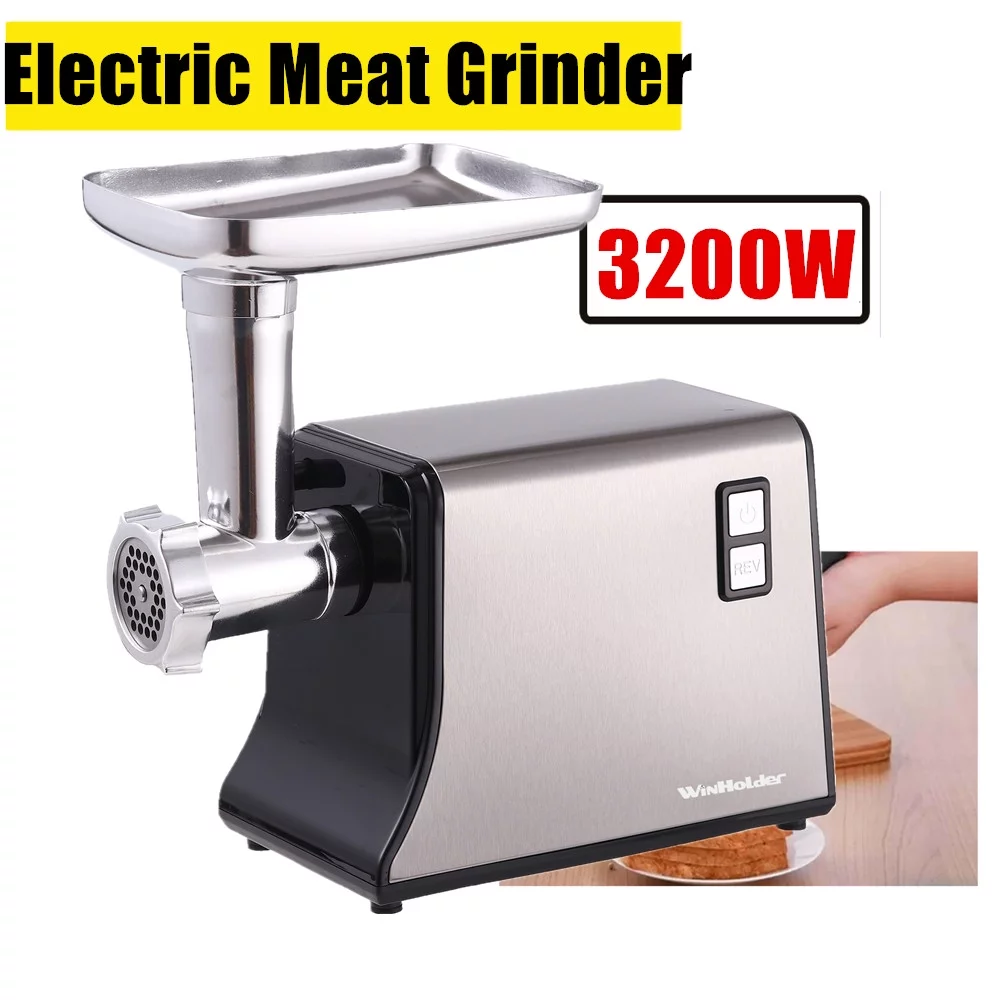 WinHolder 3200W Electric Meat Grinder Stainless Steel Powerful Sausage Stuffer Meat Mincer