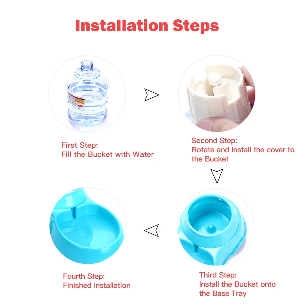 Automatic Pet Water Food Dispenser 3.8L Large Capacity Self-Dispensing Gravity Pet Feeder Waterer Cat Dog Feeding Bowl Drinking Water/Automatic Feeding Pet Supplies 2#