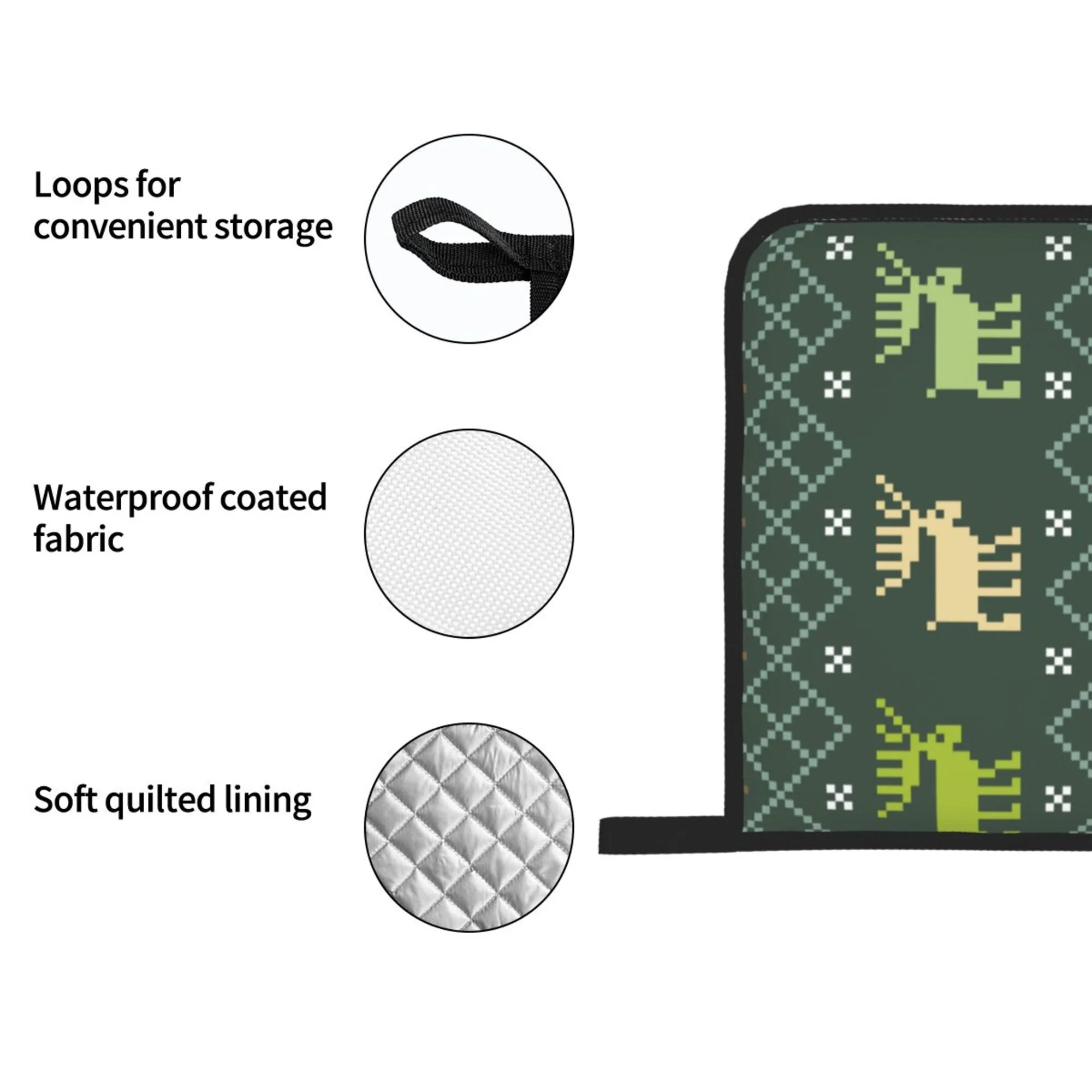 Santa'S Deer Oven Mitts And Pot Holders Sets Baking Sets For Kitchen Bbq Gloves Heat Resistant Cooking Christmas, Deer 4 Pcs