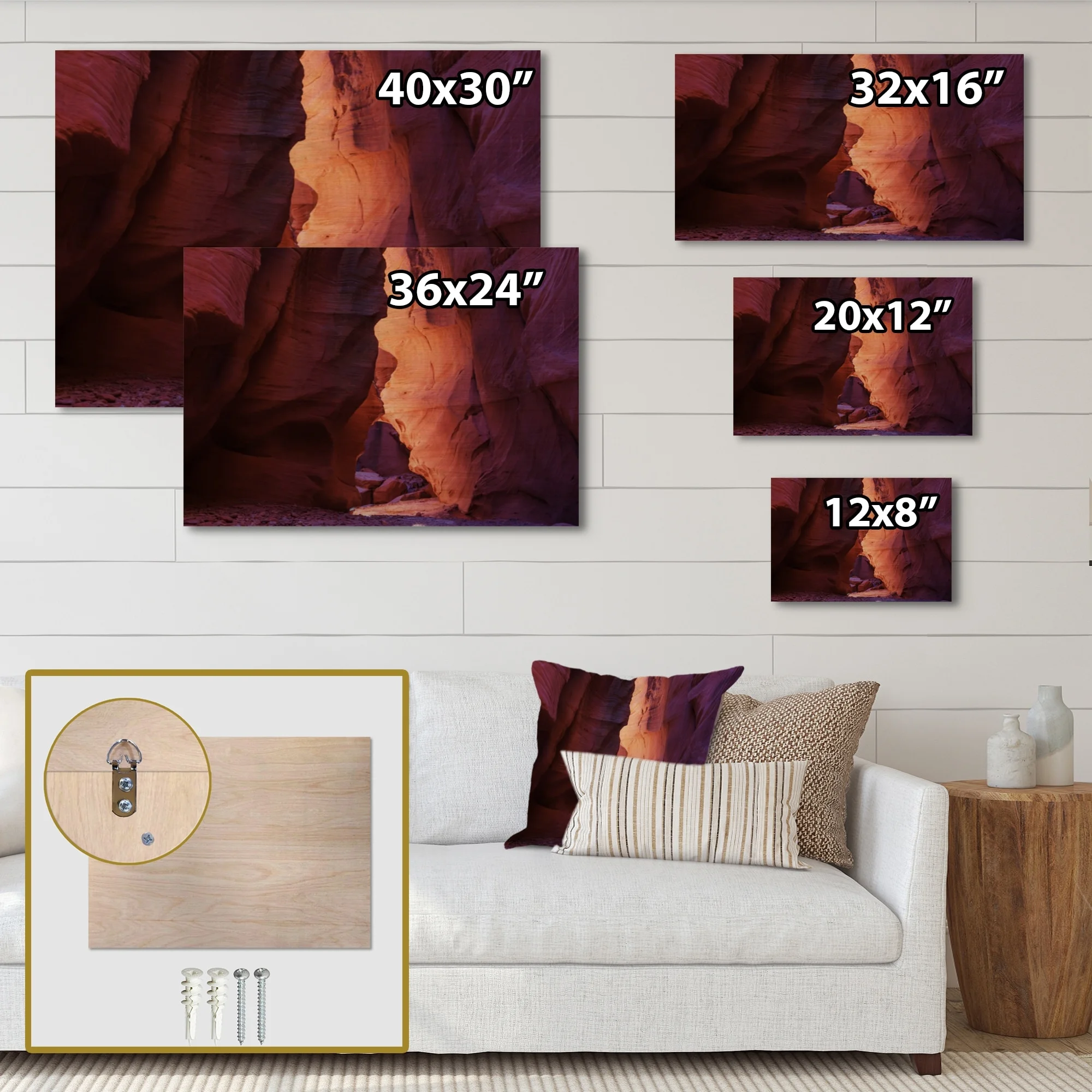 DESIGN ART Designart 'Canyon Antelope In Utah Deserts' Country Wood Wall Art - Natural Pine Wood 32 In. wide X 16 In. high