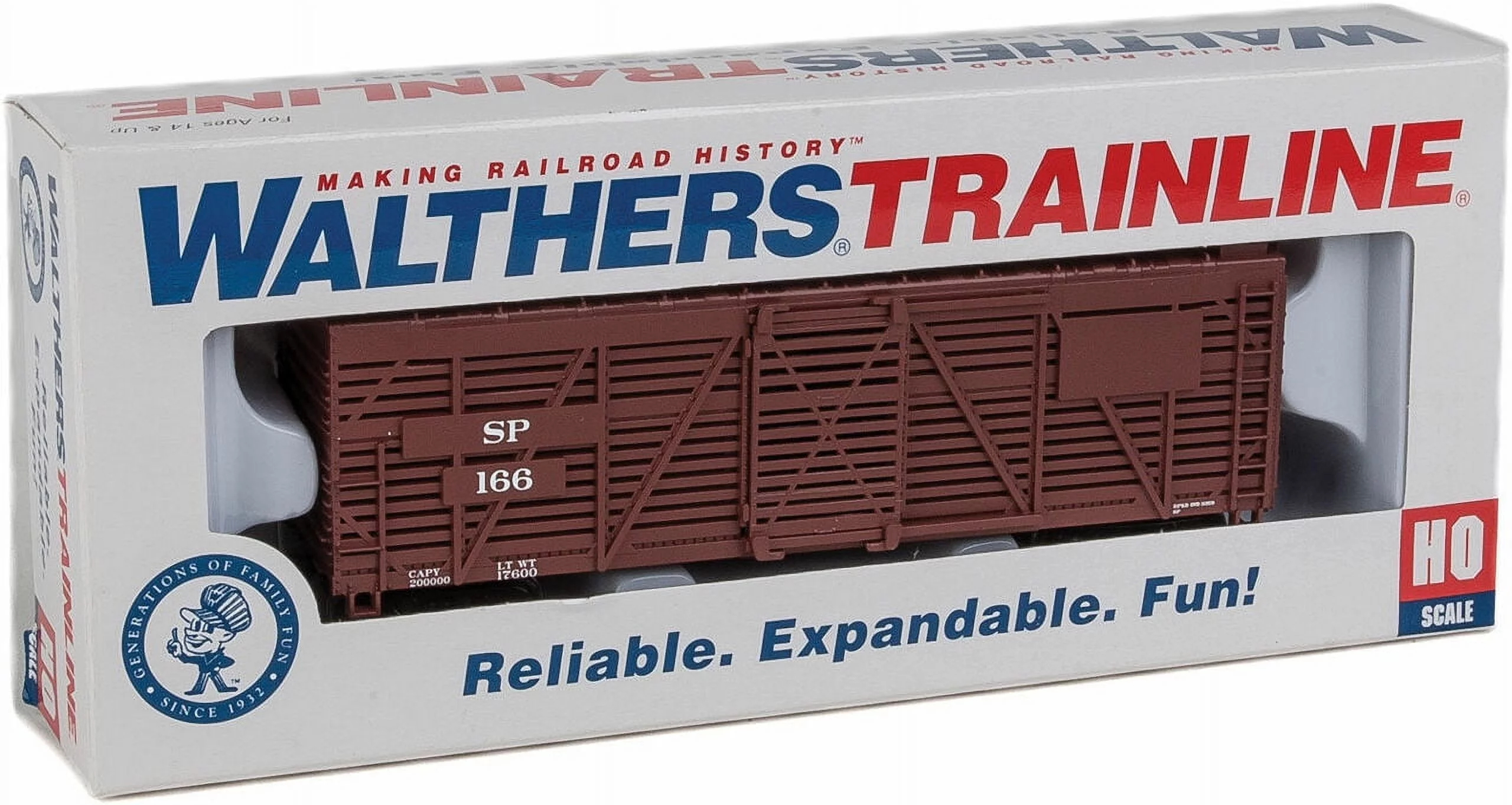 Walthers Trainline HO Scale 40' Stock/Cattle Car Southern Pacific/SP Boxcar Red
