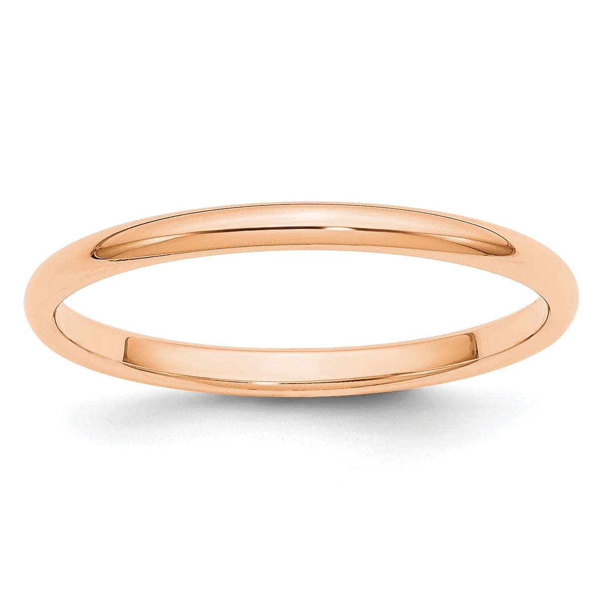 Saris and Things 10K Rose Gold 2mm Half Round Band Ring Size 5.5