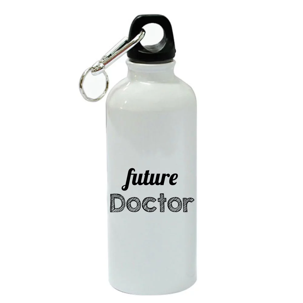 Future Doctor White Aluminum Sports 20 oz Water Bottle