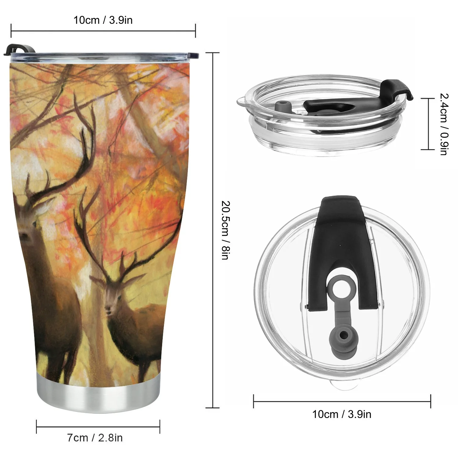 Hidove Stainless Steel Tumbler, Couple of Deer 30oz Leak Proof & Stainless Steel Bottle for Hot & Cold Drinks - Coffee Travel Mug, Water Metal Canteen, Thermal Cup