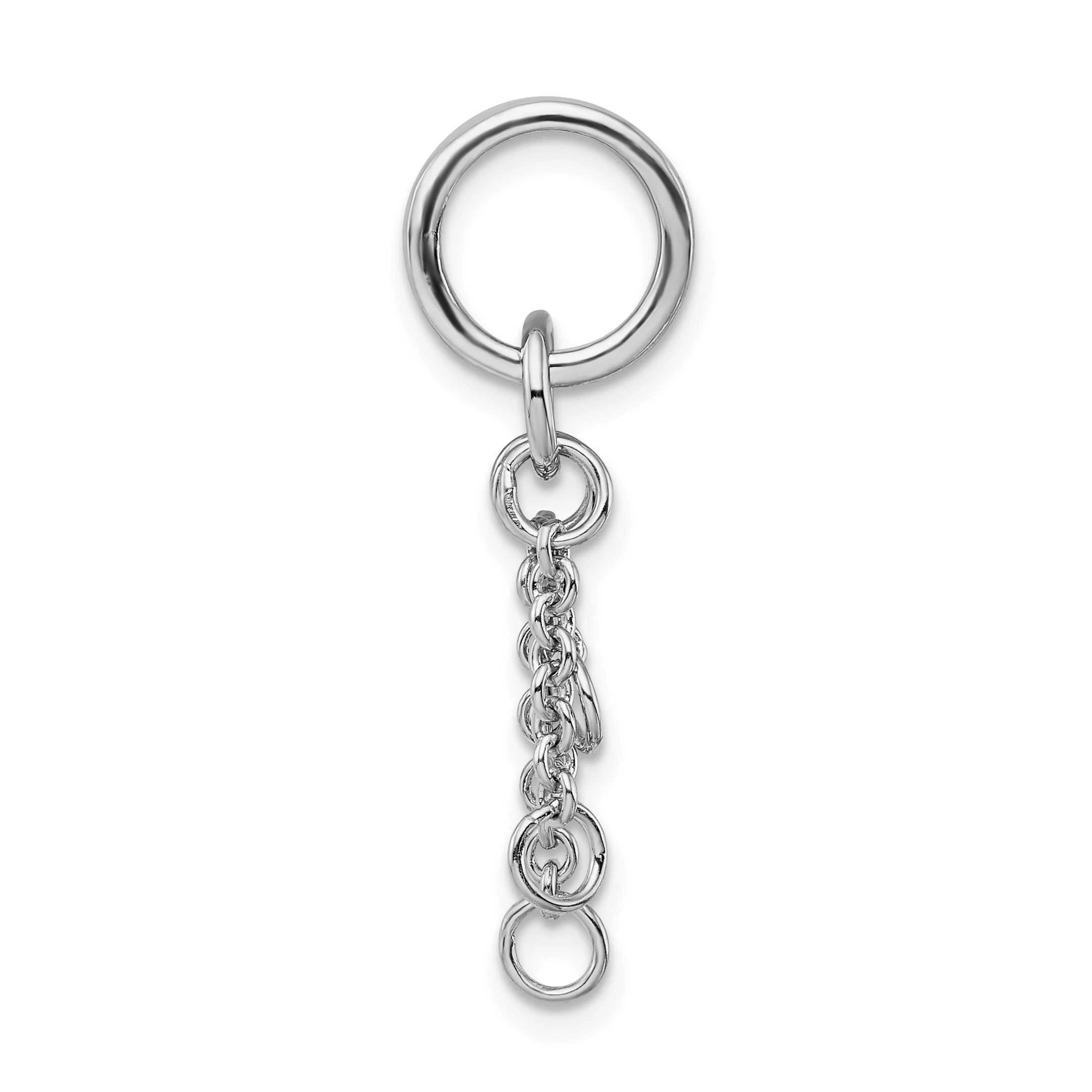 Amore La Vita  Sterling Silver Rhodium-plated Polished Circle with Cable Chain Dangles Charm Carrier Pendant