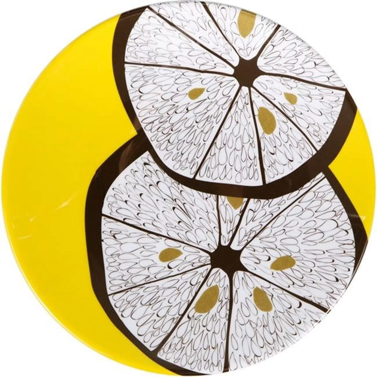 7 in. Lemonwood Decor Round Melamine Plate