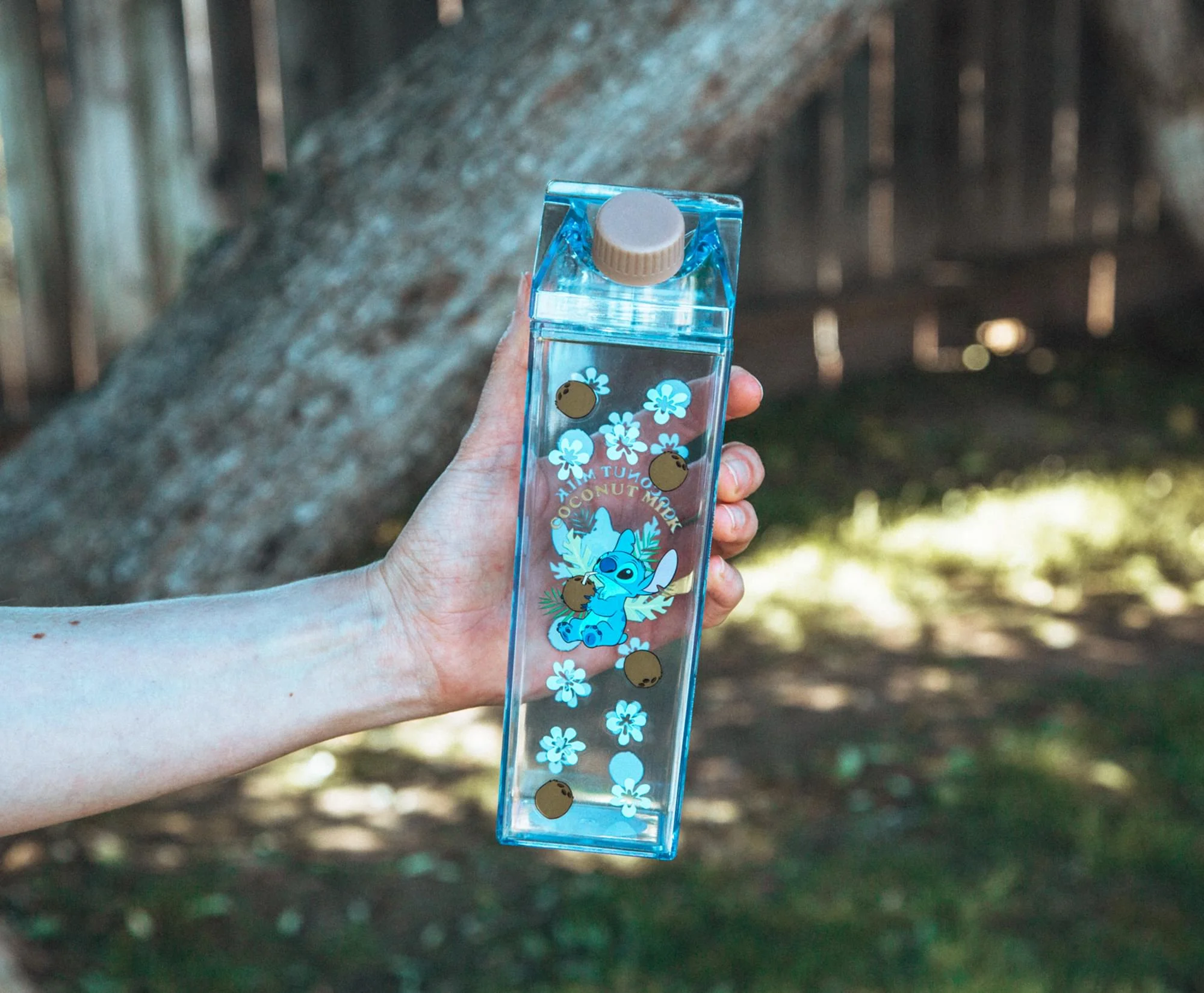 Disney Lilo & Stitch Coconuts Plastic Milk Carton Bottle | Holds 16 Ounces