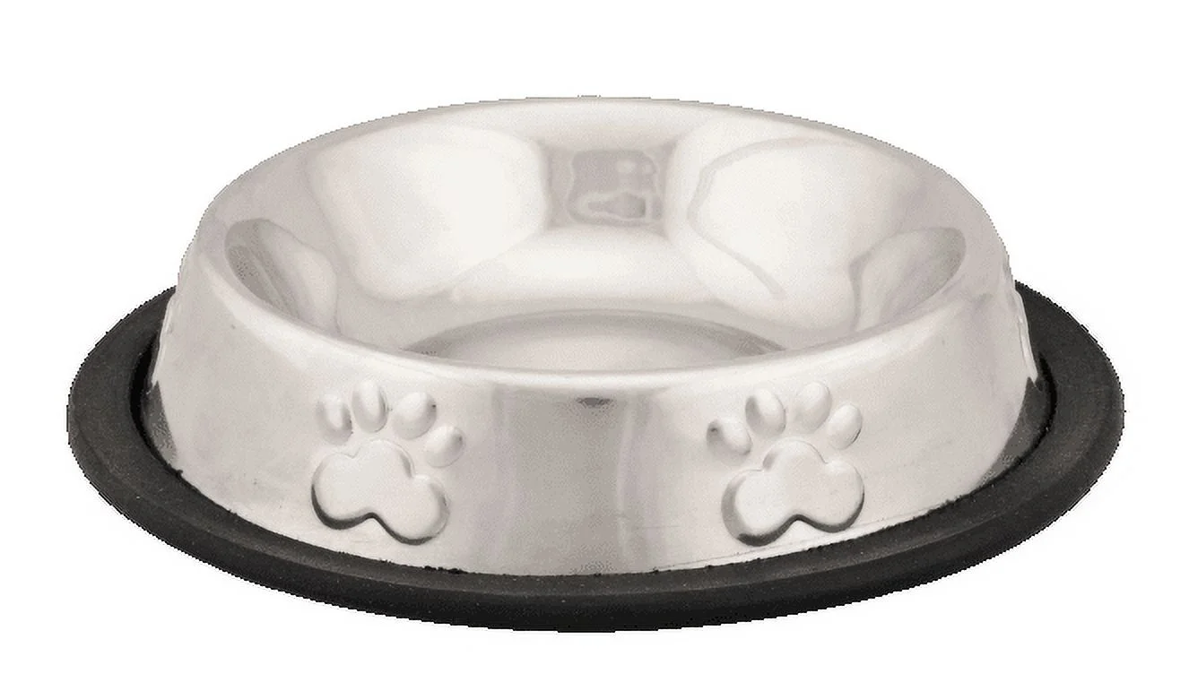Home Essentials Dog Bowls for Small Dogs and Cats, Metal, Non-Skid, 4 Pack, 6 in.
