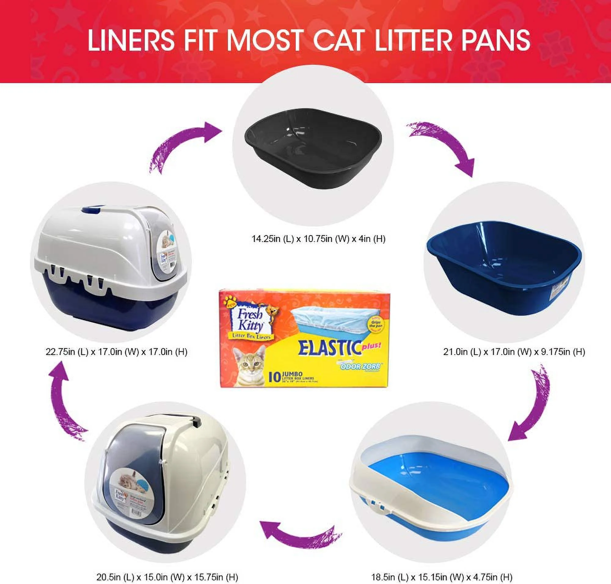 Fresh Kitty 10ct Elastic Litter Box Liners