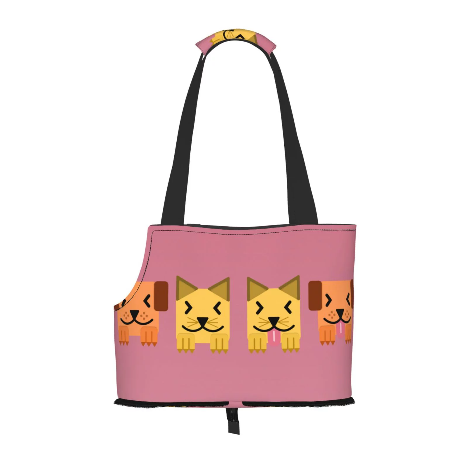 Dog Sling Carrier, Small Dog/Cat Soft Side Carrier Tote Bag for Subway/Shopping/Hiking/Travel-Rectangular Cute Pet Dog Pattern