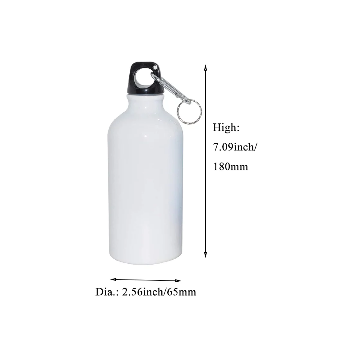 PreAsion 50pcs 750ml Water Bottle with Safe Lock Aluminium White