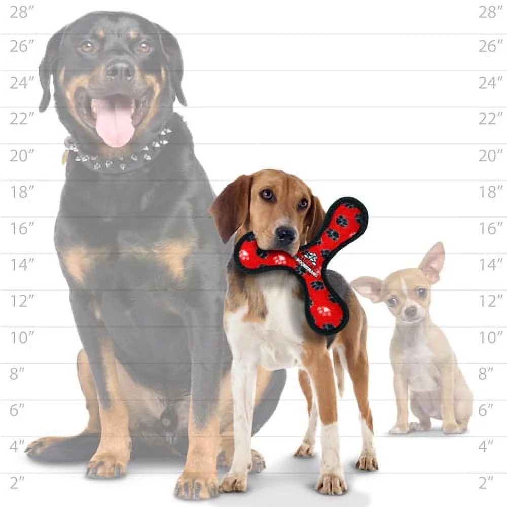 Tuffy Jr Boomerang Red Paw, 2-Pack Durable Dog Toys