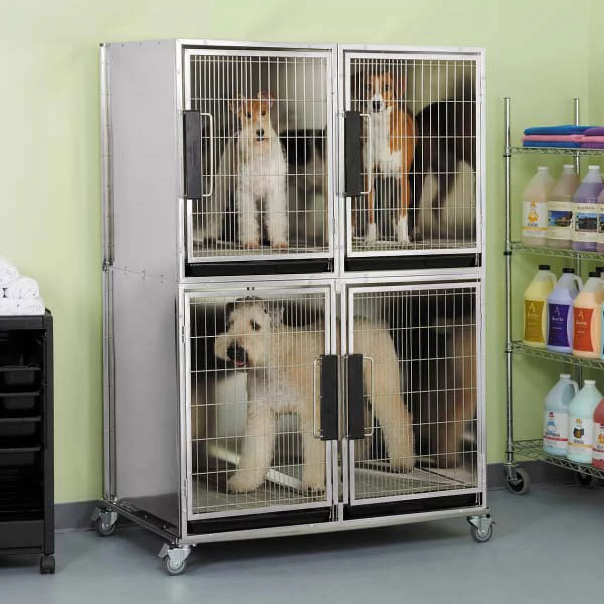 ProSelect Modular Kennel Cage 3 Unit Stainless Steel