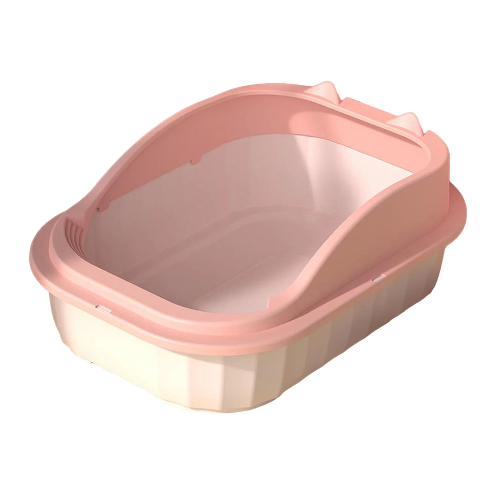 Open Top Pet Litter Tray Cat Litter Box Sand Sand Basin Toilette Sand Box pink L