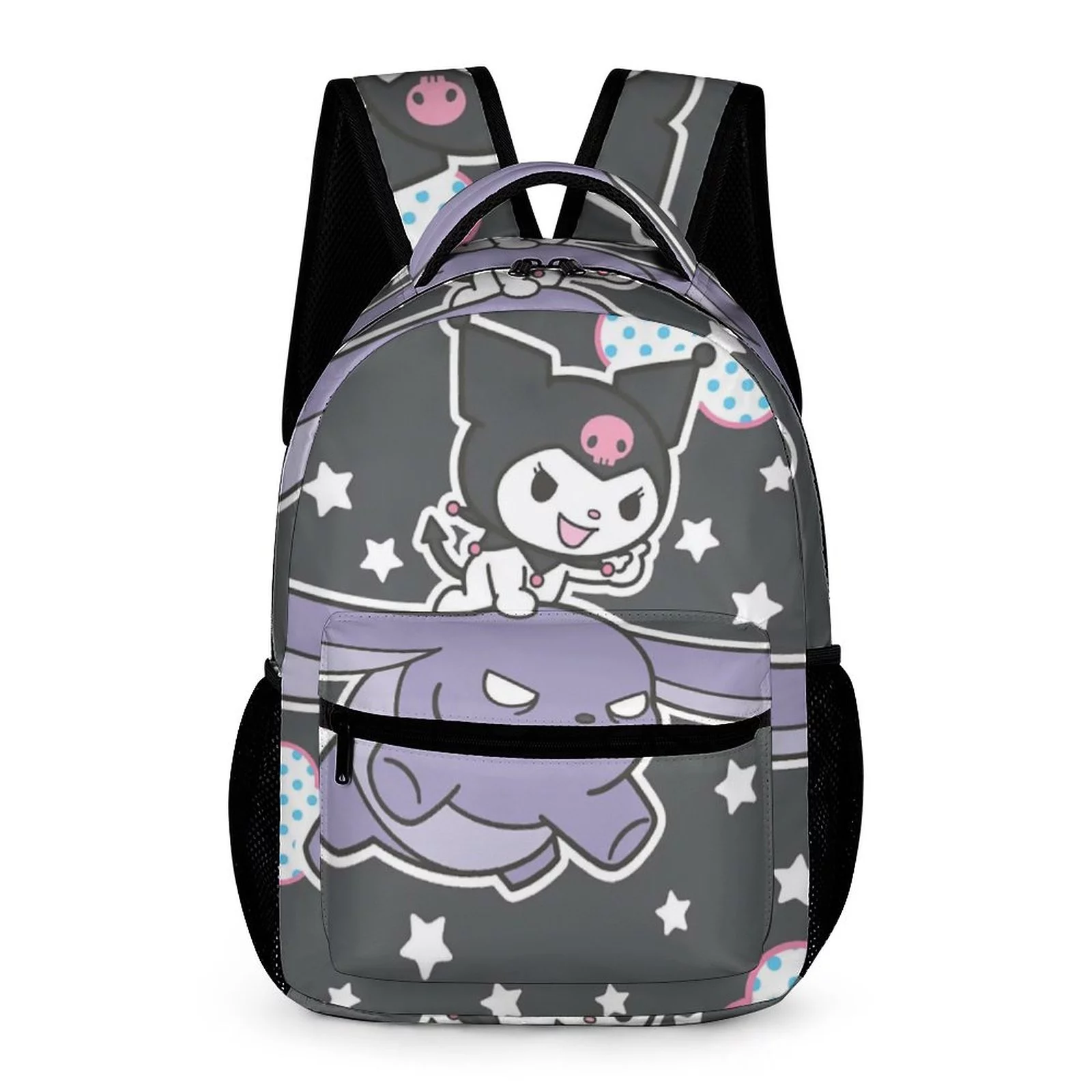 My Melody Kuromi Laptop Backpack School Student Book Bag Satchel Rucksack Adjustable Shoulders Daypack
