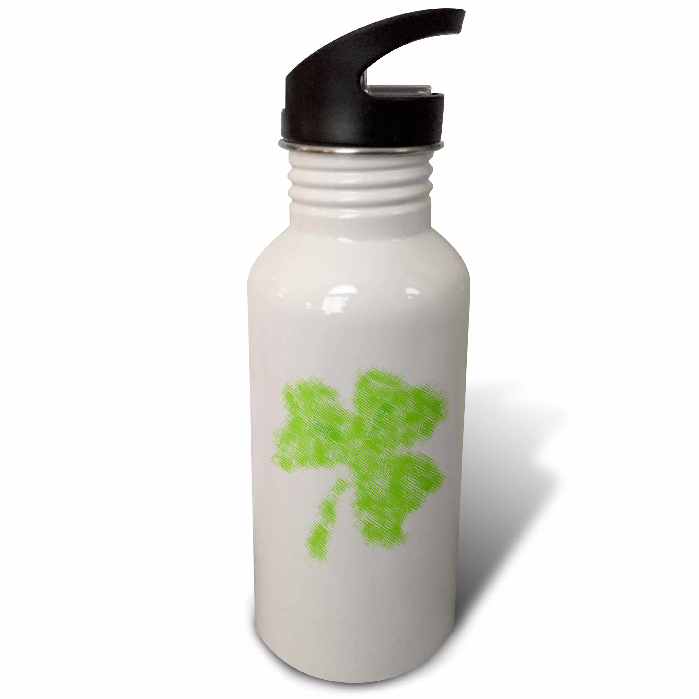 Etched Green Clover- Irish Art- St. Patricks Day 21 oz Sports Water Bottle wb-42701-1