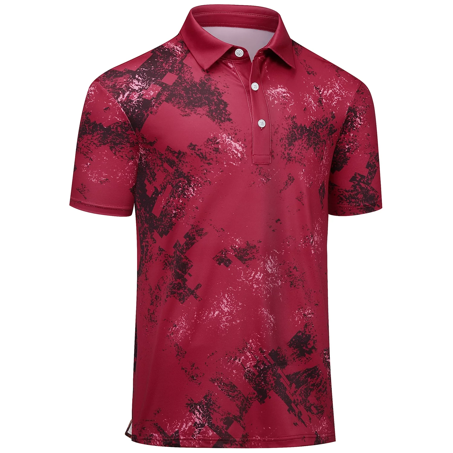 Performance Polo Shirts for Men Short Sleeve Fit Athletic Moisture Wicking Casual Breathable Red XL