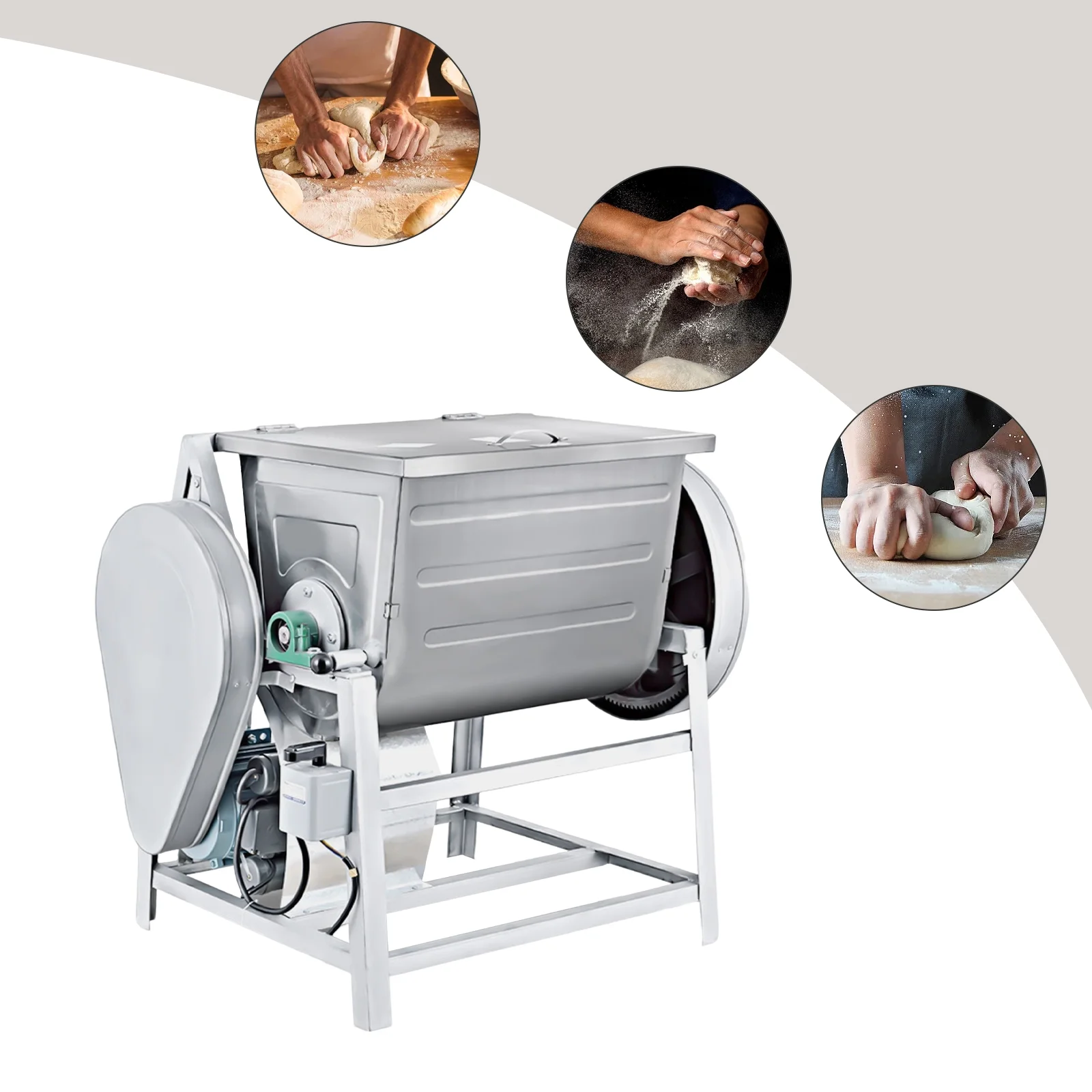 30QT Commercial Electric Dough Mixer 110V Kitchen Equipment Stand Mixer Mixing Machine 1.5KW with Inverted Electric Switch