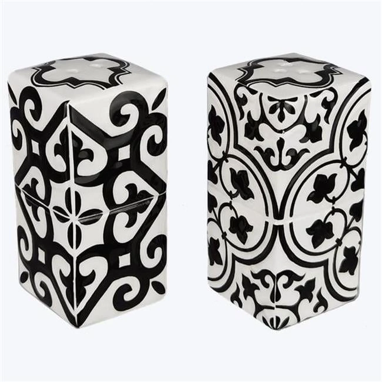 3 in. Ceramic Moroccan Tile Design Salt & Pepper Shakers - Set of 2