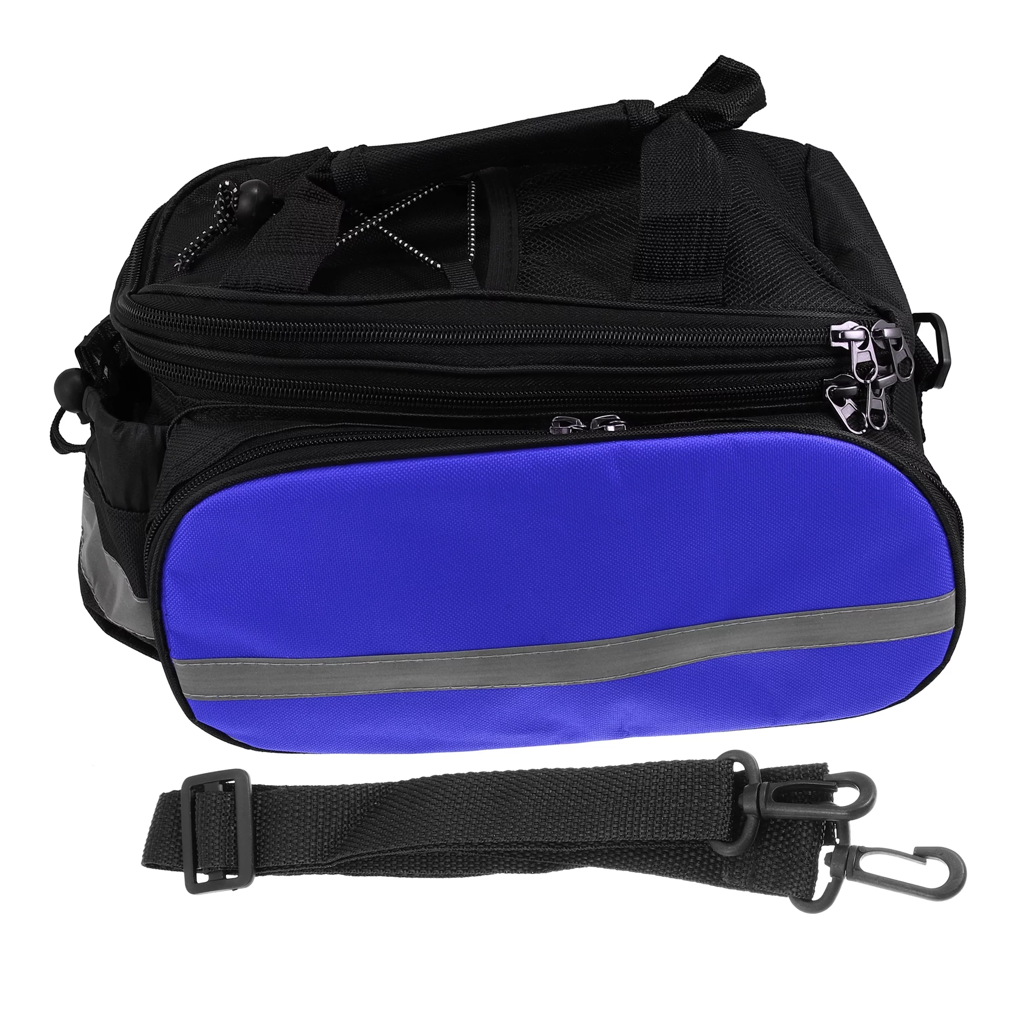 Bicycle Trunk Storage Frame Bag 600D Oxford Cloth Waterproof Universal for Bike Rear Rack Black Blue