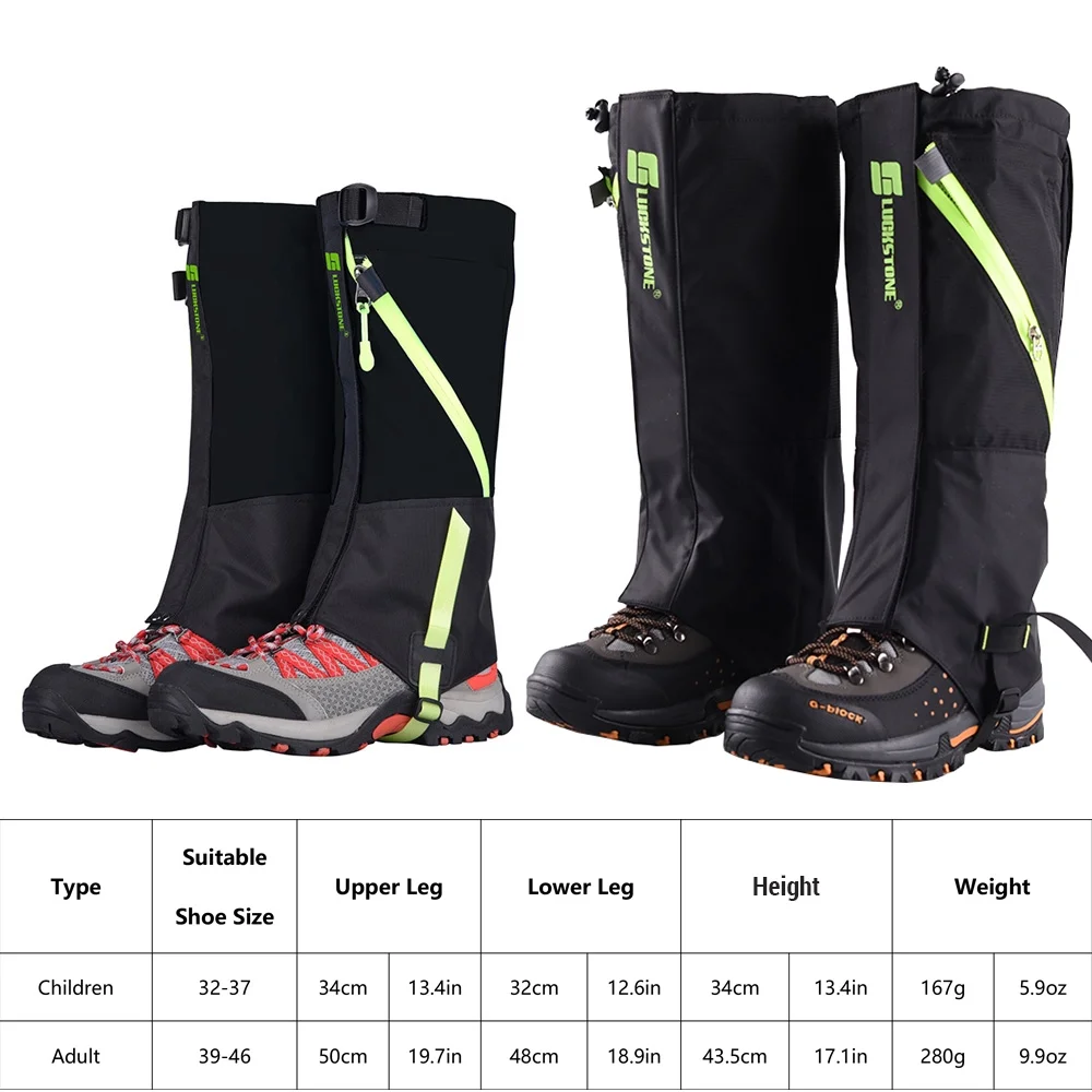 Enjoy Snowy Excursions with Luckstone Winter Hiking Gaiters, Dual Layer Breathable Skiing Foot Warmer