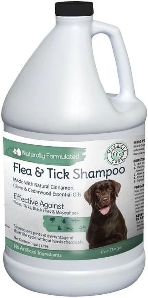 Miracle Care Miracle Care Natural Flea & Tick Shampoo for Dogs 1 Gallon Pack of 3