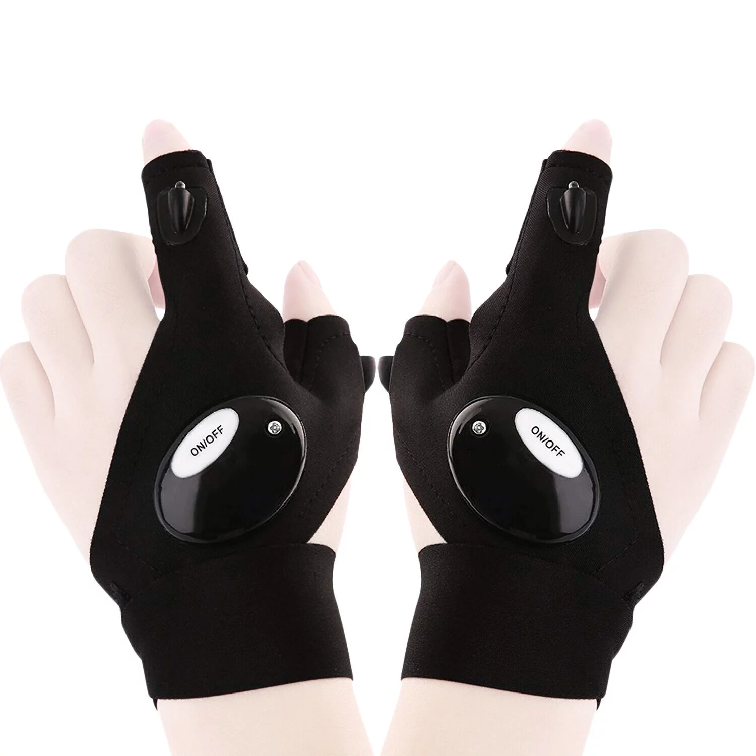 1 Pair LED Flashlight Gloves for Outdoor Fishing Camping Hiking Gloves Men Women