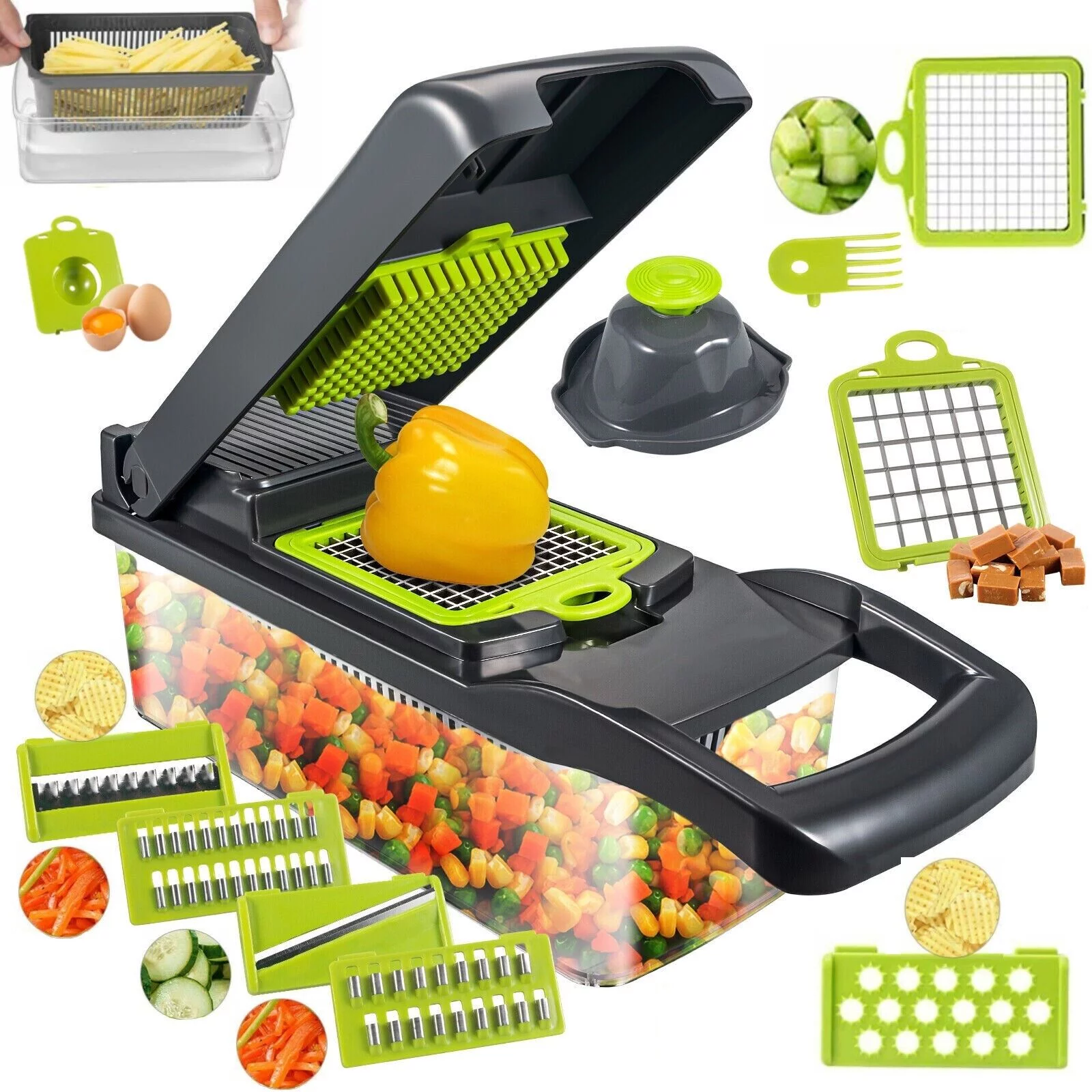 Onemayship Vegetable Chopper Cutter,Mandoline Slicer Food Onion Veggie Dicer with Container