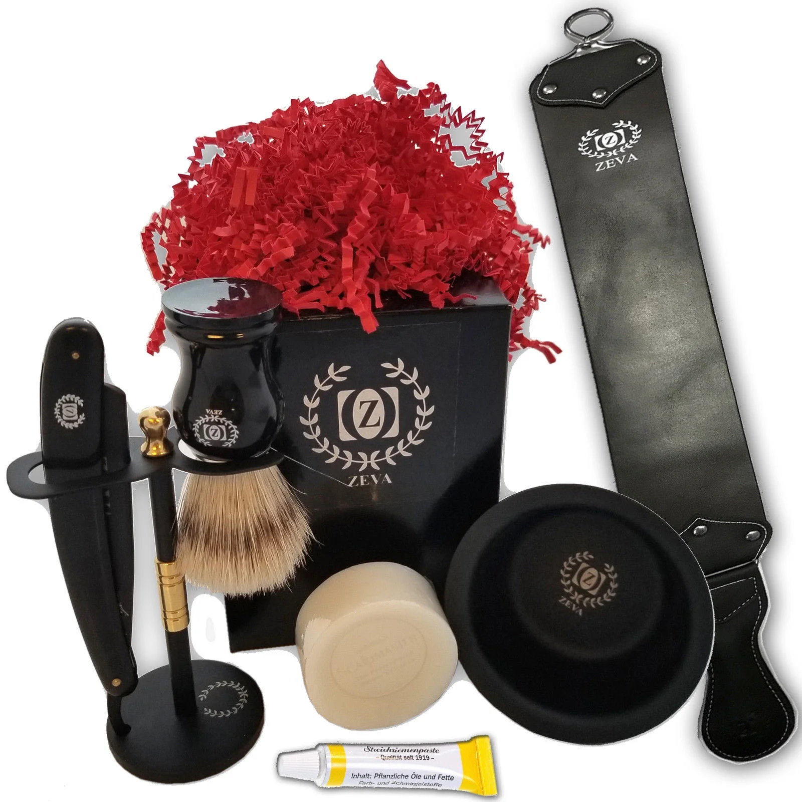 6 piece Mens Mustache Beard Kit Brush Boar Grooming Shaving Trimmer Knife Set