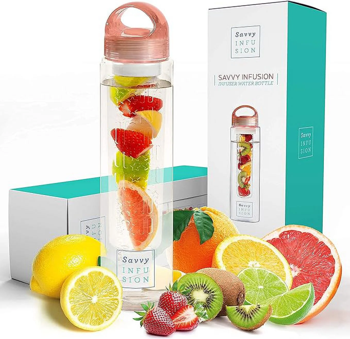Infusion Fruit Infuser Water Bottle - BPA Free Insulated Water Bottle, Reusable Water Bottle with Fruit Infuser, Easy-to-Clean Gym Accessories for Women, Sports Water Bottle, Savvy Outdoors
