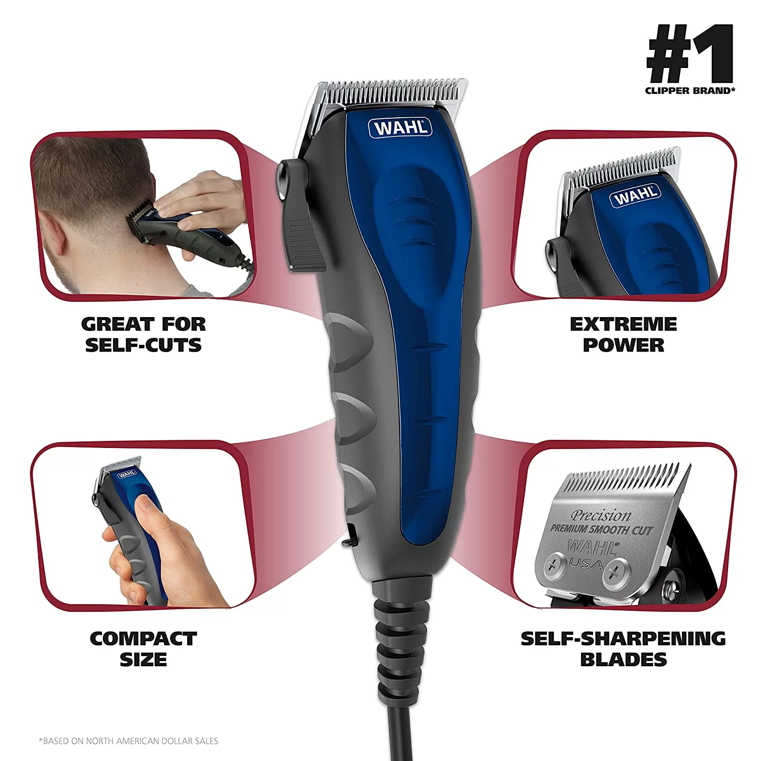 Wahl Clipper Self-Cut Haircutting Kit 79467 Compact Trimming and Personal Grooming Kit
