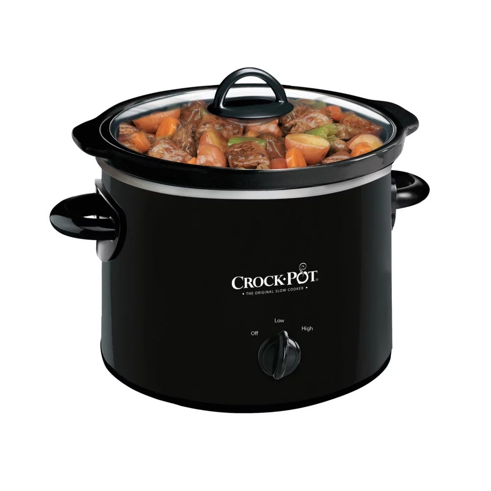 1PC Crock-Pot Crock-Pot 2121314 Manual Slow Cooker, Black, 2 Quart
