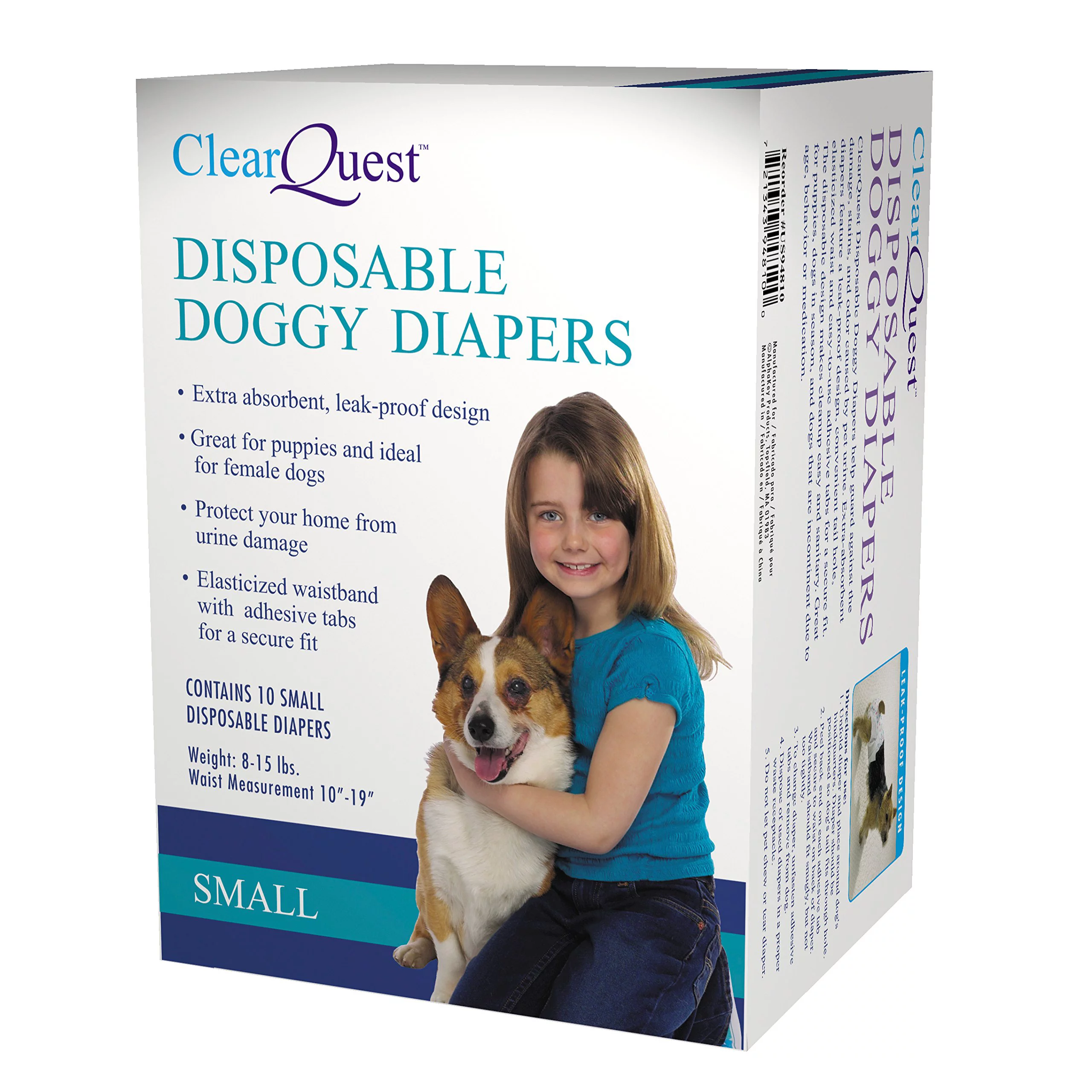 Clear Quest Disposable Doggy Diapers Small