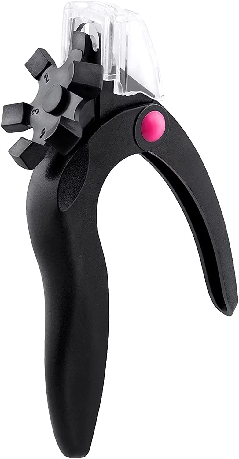 Pet Nail Scissors Acrylic Nail Tips Clipper for Acrylic UV Gel False Nail Edge Clipper, Flat Scissors French Style with Turntable (Color : Black)