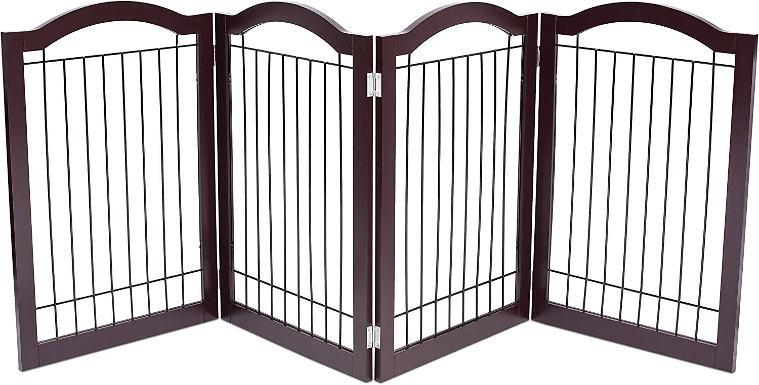 Internet's Best Wire Dog Gate with Arched Top - 4 Panel - 30