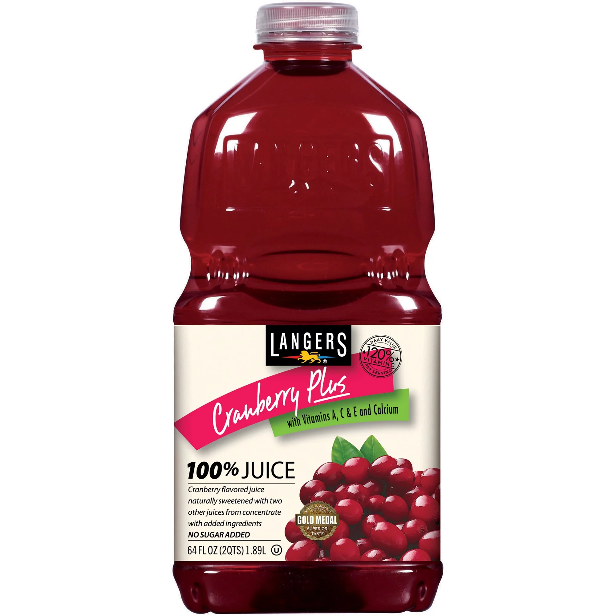 Langers 100% Juice, Cranberry Plus, 64 Fl Oz, 1 Count