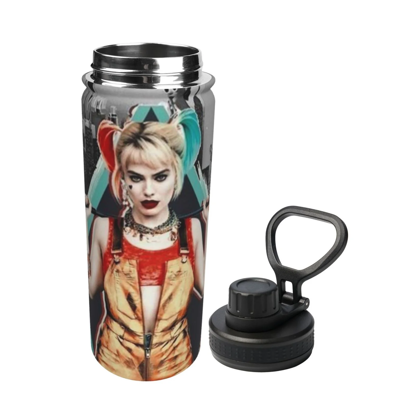 Harley Quinn Sports Insulated Water Bottles Kettle Stainless Steel Portable Cup18OZ For Travel Gym School