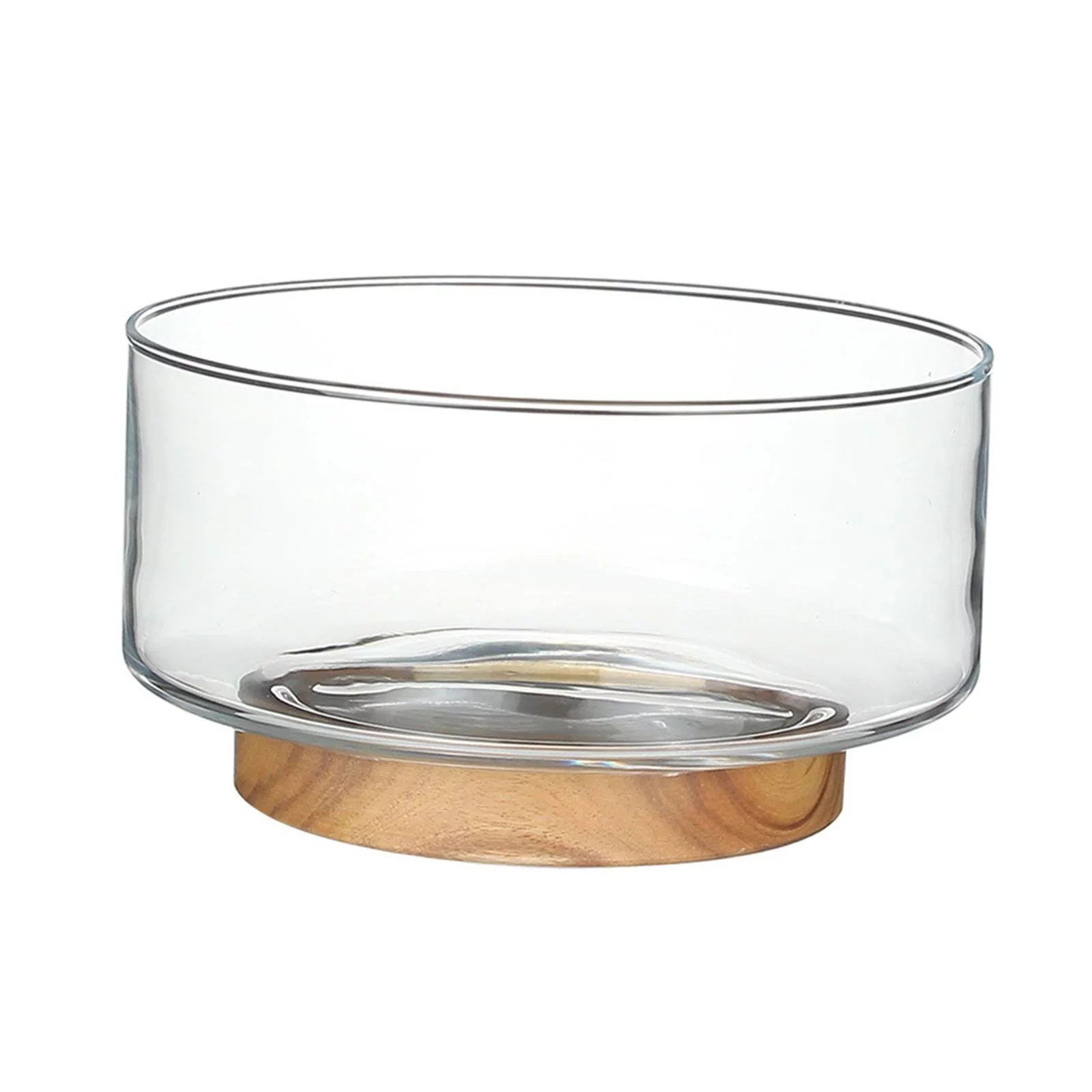 Snacks Fruit Basket Bowl with Wooden Pedestal Fruit Dish Plate Serving Bowl Tray S