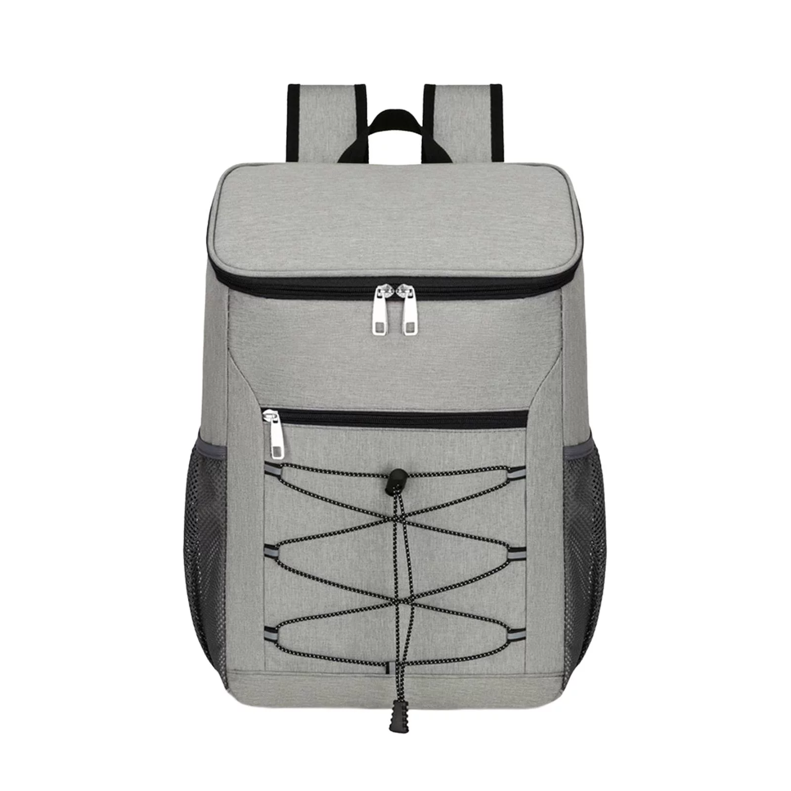 Insulated  Lunch Backpack Lightweight Multifunctional Men Women Large Capacity Bag for Hiking Beach Picnic Gray
