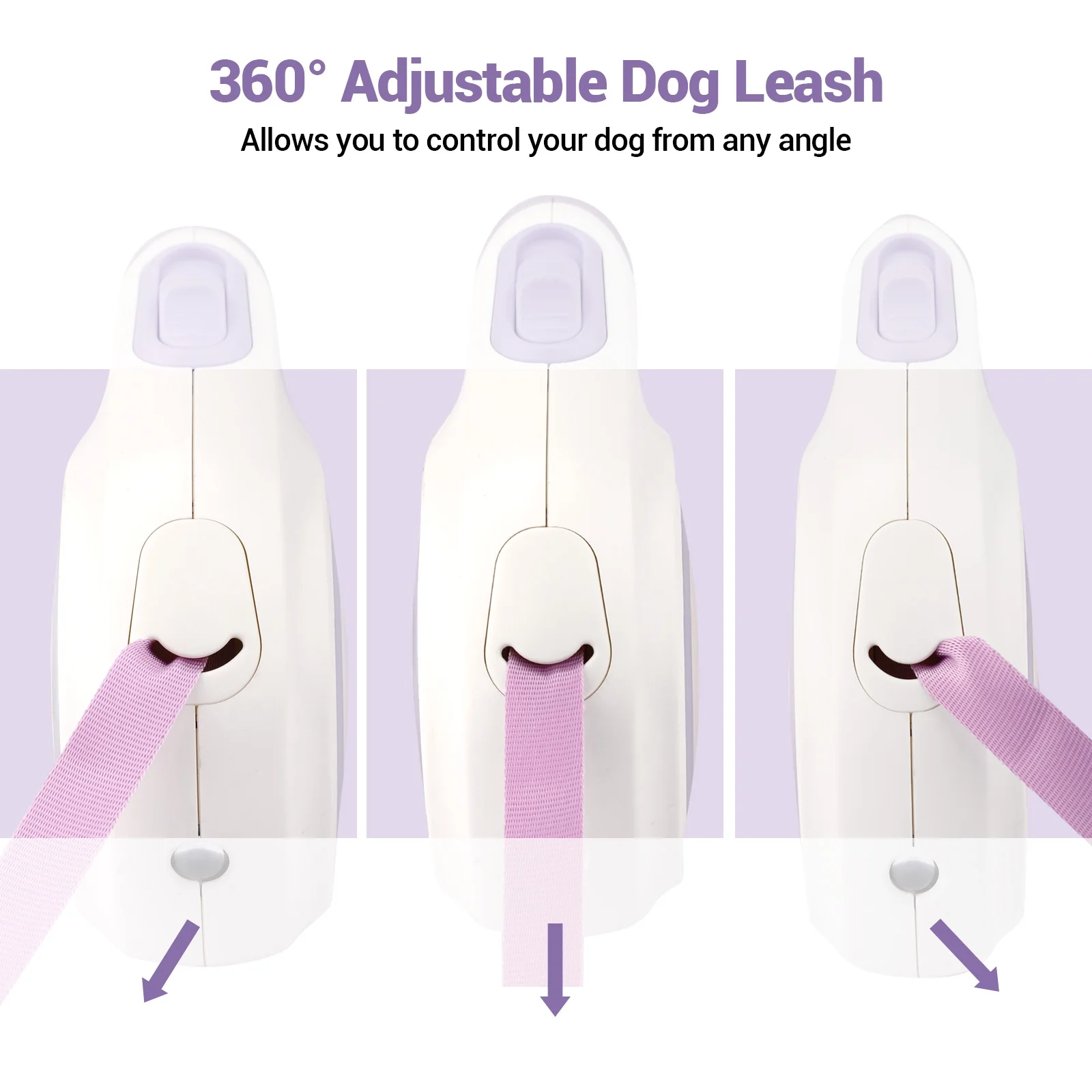 BEBANG Retractable Dog Leash, 16ft with Light, Anti-Slip Handle, One Button Brake & Lock Tangle-Free Dog Retractable Leash