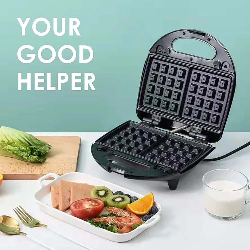 Anself Breakfast Maker Standard Household Stainless Steel Sandwich Multifunctional Waffle Heating Electric Baking Pan Steak Panini Bread Maker