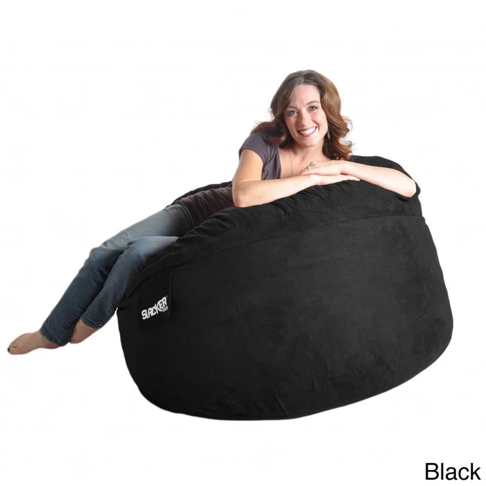 SLACKER sack 4-Feet Suede Microsuede Beanbag Chair, Light Brown