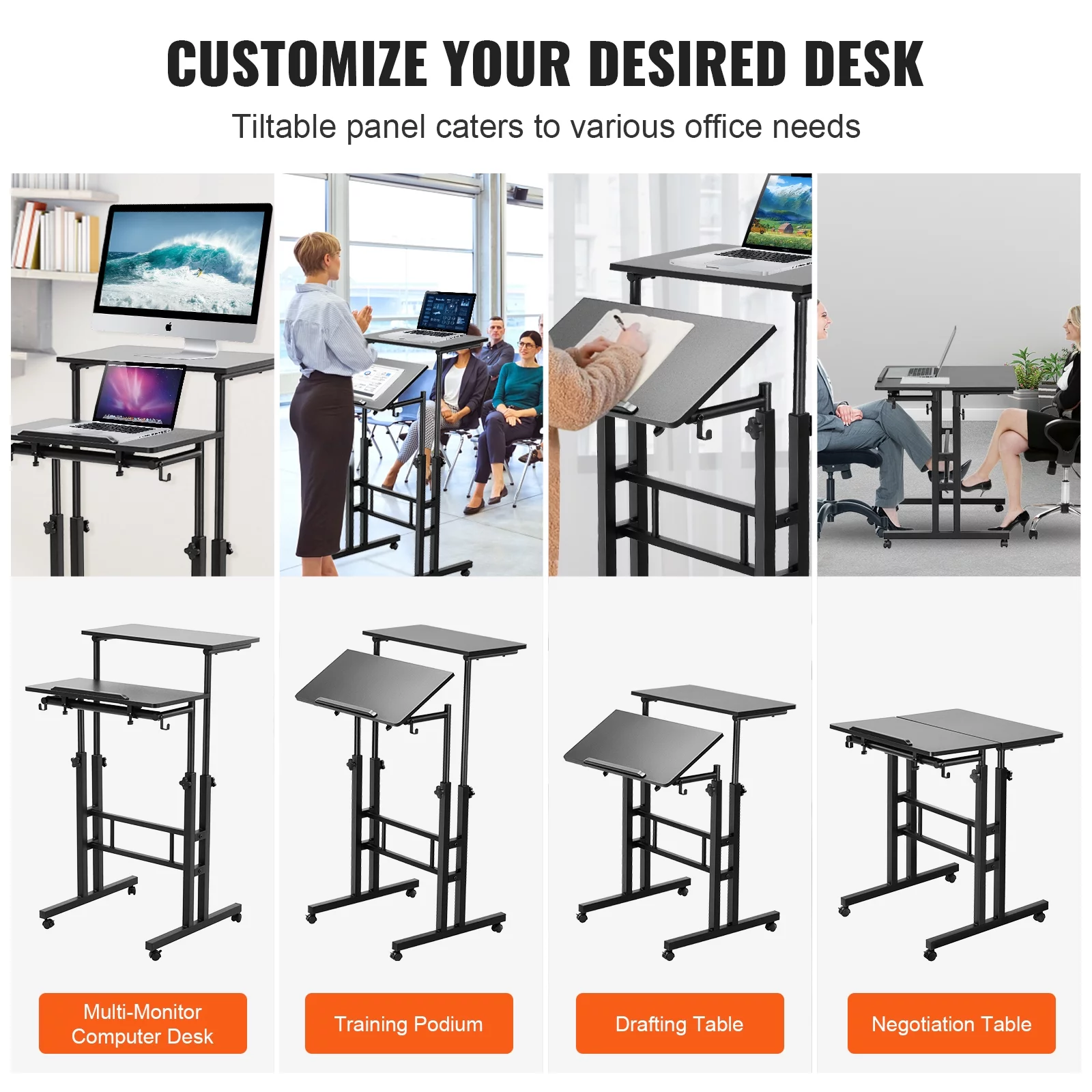 BENTISM Mobile Standing Desk, 26.4