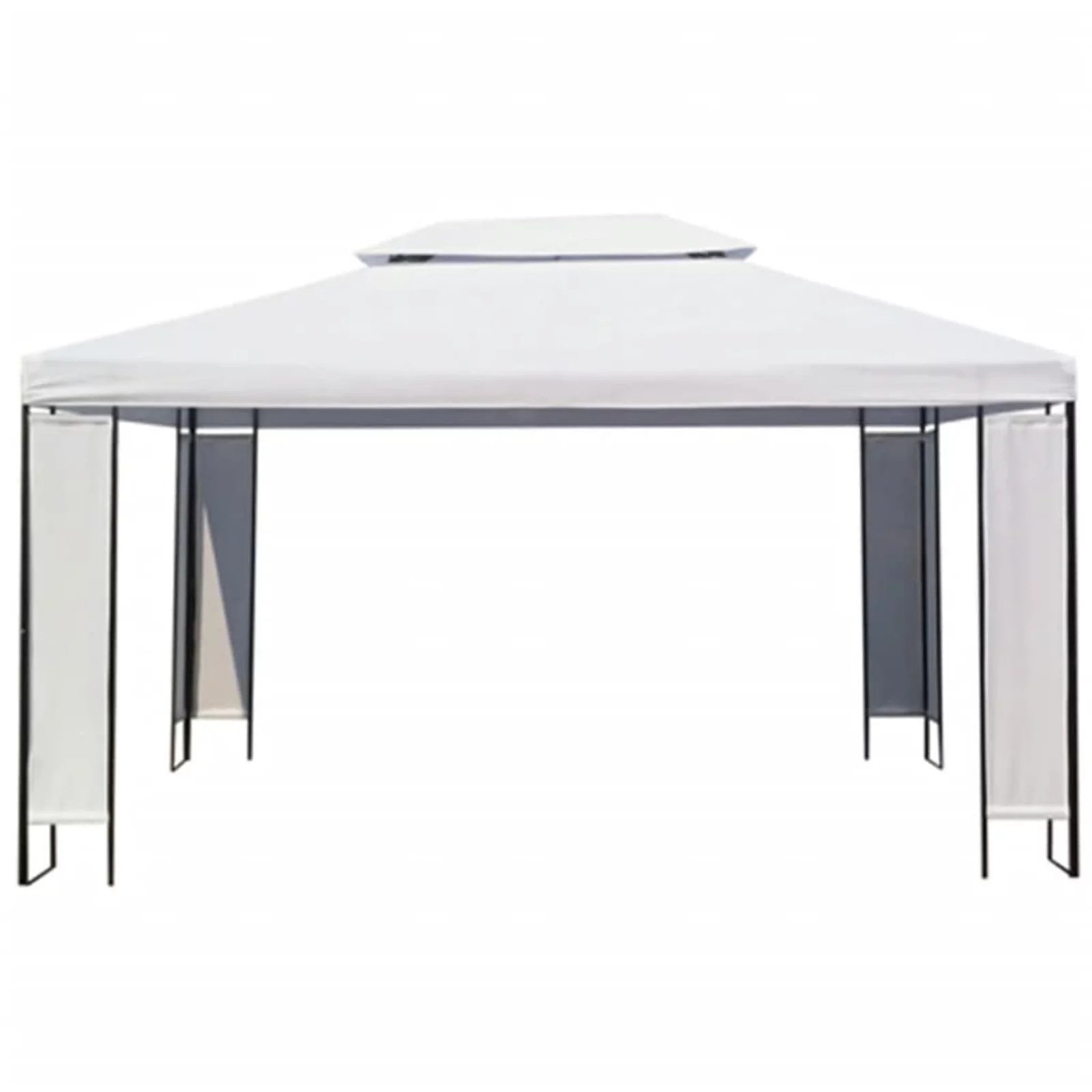 moobody Gazebo Steel Frame Garden Fabric Canopy Tent Sun Shelter White for Patio, Wedding, BBQ, Party, Camping Trip, Festival Cater Events 118.1 x 157.5 Inches (W x D)