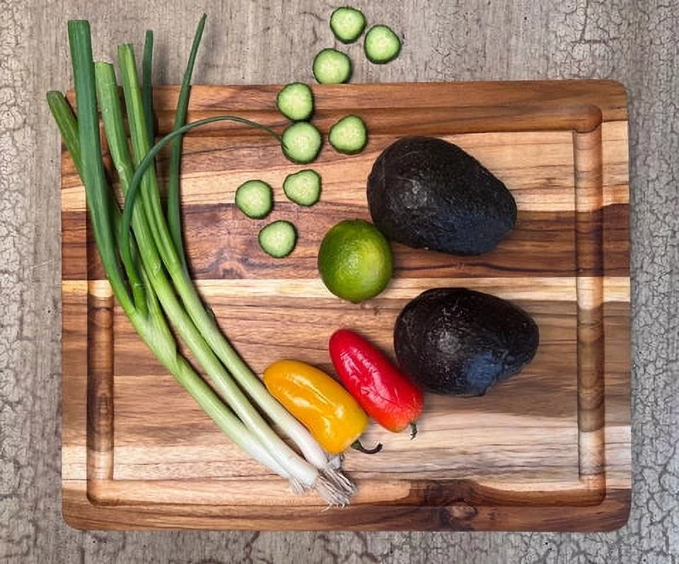 Mountain Woods Brown Teak Wood Cutting Board w/ Juice Groove - 15