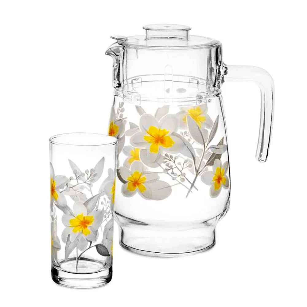 Ikatium Yellow Drinkware Set of 7 for 6 pers.