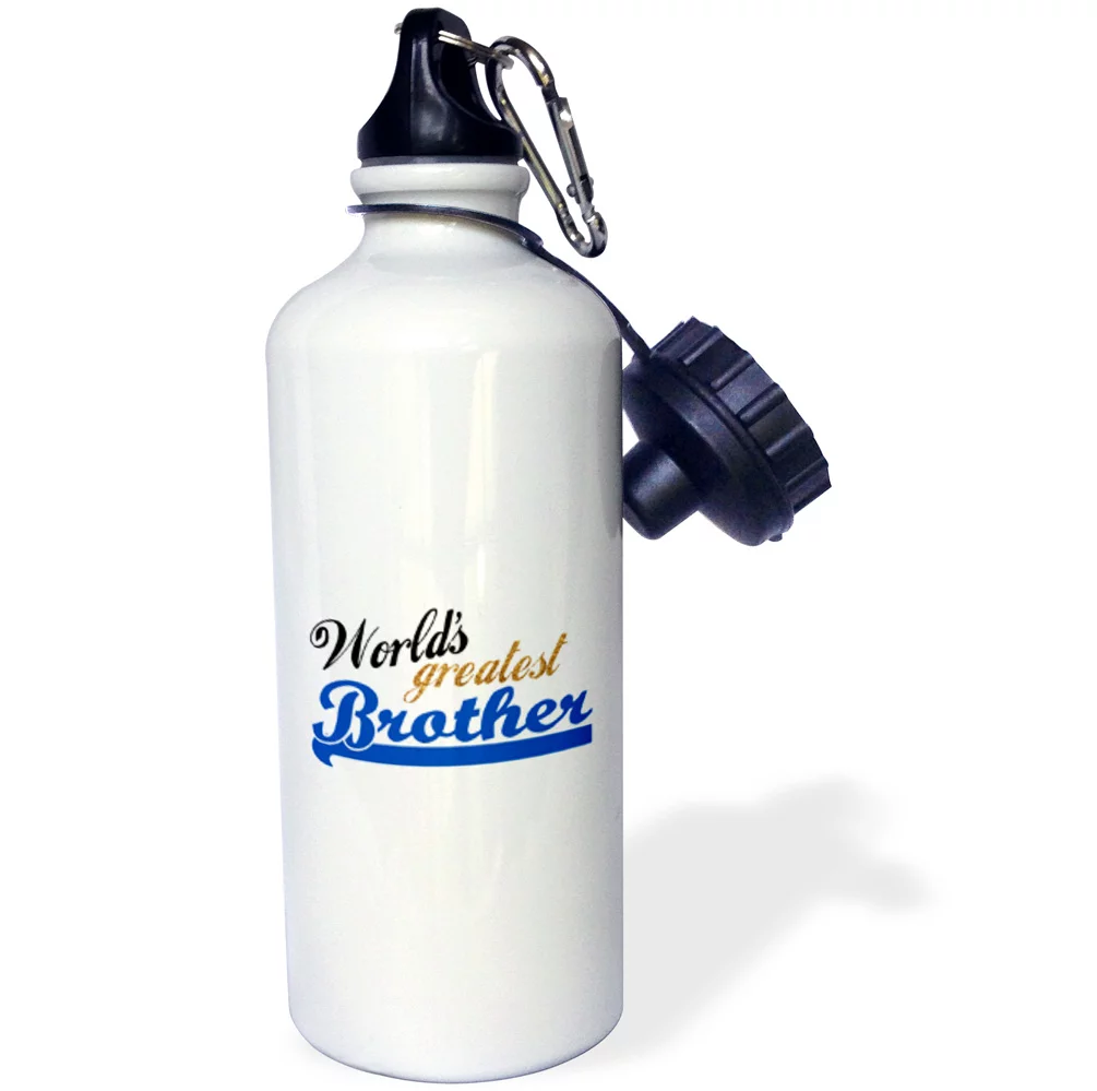 3dRose Worlds Greatest Brother - Best Bro - For little or big brothers - family relations relationship gift, Sports Water Bottle, 21oz
