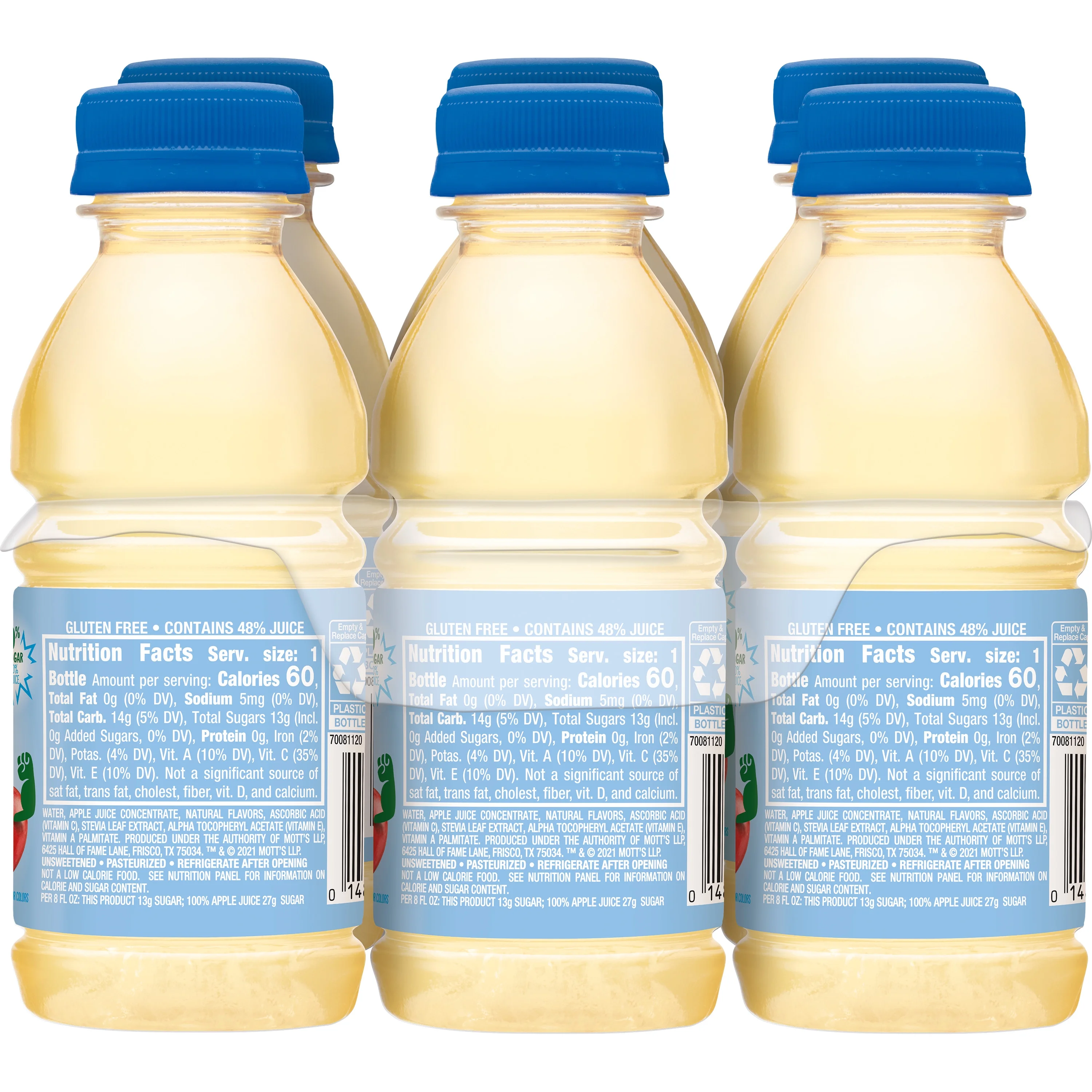 Mott's Mighty Soarin' Apple Juice, 8 fl oz, 6 Count Bottles